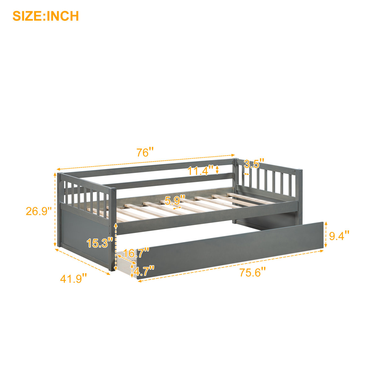 Harriet Bee Vosgan Twin Solid Wood Daybed with Trundle & Reviews Wayfair